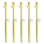 5PCS Gold Double Straight Type Tire Pressure Gauge, Dual Head Air Pressure Gauge, Pressure Range 10-150 Psi (Suitable for Trucks, etc.)