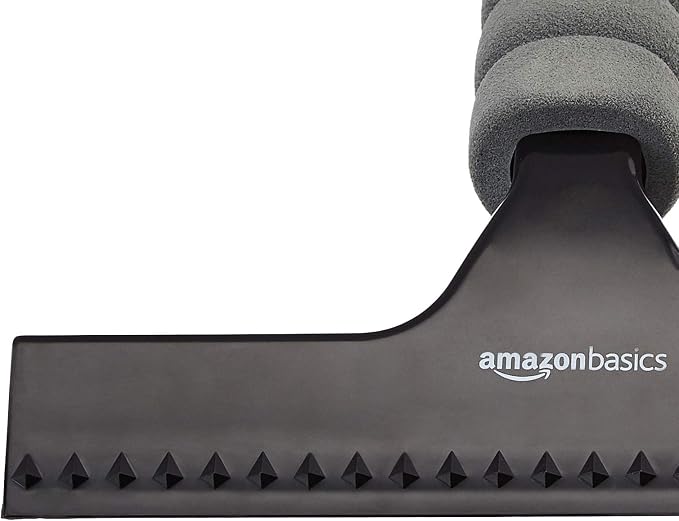 All-Purpose Window Squeegee with Handle for Car Windshield, Shower, Glass, Mirror Cleaning, Silicone Rubber Blade, Streak-Free Results, Lightweight, Black, 8-inch