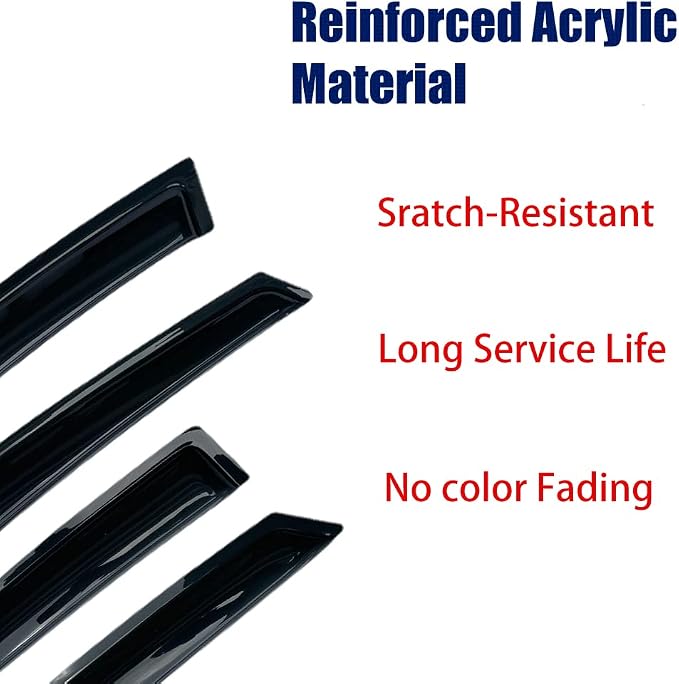 Sunproof Waterproof Side Window Wind Deflector, 4pcs Protective Replacements Rain Guards Set, Window Visor fit for 2000-2004 Toyota Avalon 94801
