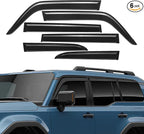 Rain Guards Compatible with 2024-2025 Toyota Land Cruiser LC250 GDJ250 TRJ250, Tape-On Extra Durable Side Sun Rain Guard 2024 2025 Land Cruiser Visor Deflectors Black - 6 PCS