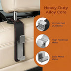 Car Seat Headrest Hook, Multifunctional Vehicle Backseat Hanger Organizer for Purse Handbag Coat, Auto Seat Back Phone Holder Storage Hook, Universal for Sedan Truck SUV (Black)