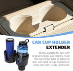 Car Double Cup Holder Expander, 2 in 1 Multifunctional Vehicle Cup Holder Adapter with Adjustable Base, Auto Drink Bottles Extender Organizer, Universal for SUV Automobile Truck (Black)