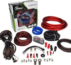 Timpano Amplifier Wiring Kit - 4 Gauge Amp Kit 2000 Watts Car Amplifier Installation CCA Cables Kit – 150 Amp Fuse Single Amp TPT-AMPKIT4 RED