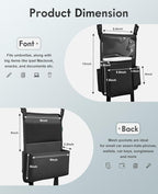 Car Organizer Storage Between Seats, Premium Leather Car Mesh Organizer with Waterproof Cup Holder, Car Hanging Storage Bag Pocket Between Seats