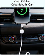 8 Pack Magnetic Cable Clips, White Cable Management Accessories, Cord Smooth Adjustable & Adhesive Backing Cord Organizer for Office Home Organization, Desk, Wall, Nightstand, Phone, Car