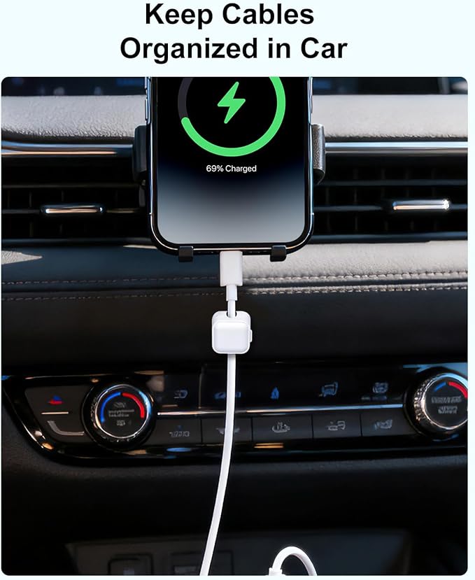 8 Pack Magnetic Cable Clips, White Cable Management Accessories, Cord Smooth Adjustable & Adhesive Backing Cord Organizer for Office Home Organization, Desk, Wall, Nightstand, Phone, Car
