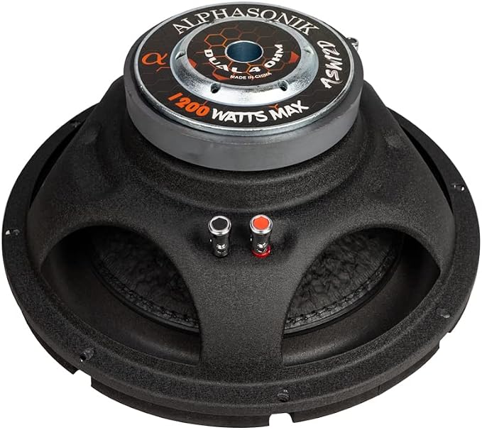 ASW12D AS Series 12" 1200 Watts Max / 400 Watts RMS Dual 4 Ohm Car Subwoofer Stamped Steel Basket with Stronium Magnet Non Pressed Paper Cone Audio Speaker Bass Sub Woofer