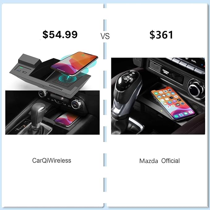 Wireless Car Charger for Mazda CX5 2017-2024 2025 2023 Accessories, Wireless Phone Charging Pad for CX-5 2018 2019 2020 2021 2022