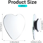 2 Pcs Heart Shaped Blind Spot Mirrors Car Side Mirror Blindspot Universal Fit Adjustabe Angle Convex Rearview Mirror for Enhanced Safety Stick Cute Automotive Exterior Accessories for Cars SUVs Trucks
