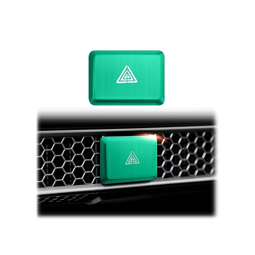 Polodunn for Honda Civic 2022-2025, for Accord/HRV/CRV 2023-2025, for Acura Integra 2023 2024 - Hazard Warning Light Push Button Cover, Emergency Flashers Trim Accessories (Green)