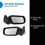 2 Piece Driver and Passenger Side Mirror Assembly Set Electric Adjustment Non-Heated No Memory Black Compatible with 2008-2013 Nissan Altima NI1320186 NI1321186