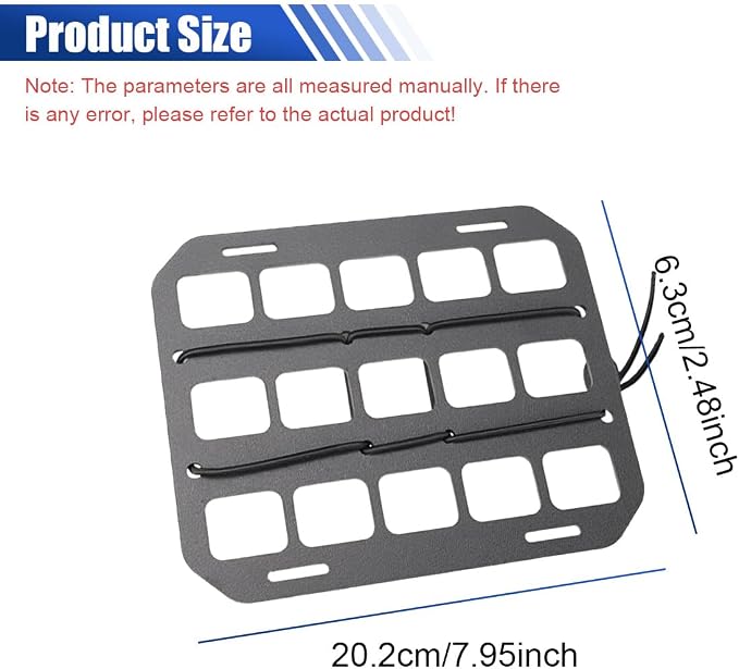 Vehicle Rigid MOLLE Panel, Headrest Organizer EDC Pouch Tool Holster, Tactical Gear Seat Back Rack Truck Equipment Mount Plate, Auto Interior Modular Storage Shelf Accessory(Backrest)