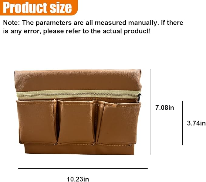Car Window Armrest Storage Box, Leather Car Side Door Armrest Organizer Storage Bag with Multiple Pockets, Universal Comfortable Elbow Rest Pad Cushion for Auto Interior Accessories (Brown)