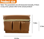 Car Window Armrest Storage Box, Leather Car Side Door Armrest Organizer Storage Bag with Multiple Pockets, Universal Comfortable Elbow Rest Pad Cushion for Auto Interior Accessories (Brown)