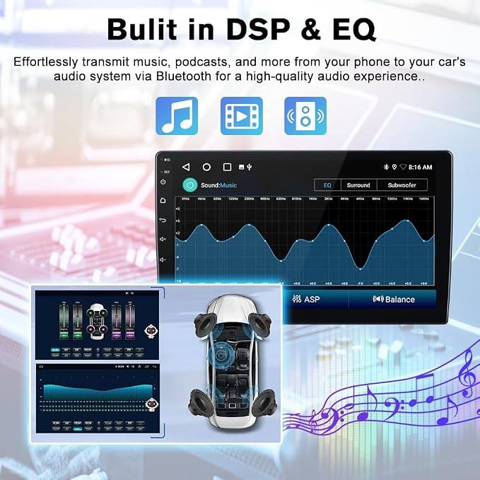 [4Core+64GB] Android Car Stereo for Jeep Patriot Compass 2010 2011 2012 2013 2014 2015 2016, 10" Touch Screen Radio for Jeep Compass with CarPlay Android Auto GPS 5GWiFi Included Camera