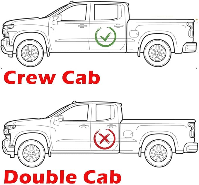 2019-2026 Tape-On Rain Guards for Chevrolet Chevy Silverado 1500 Crew Cab & for GMC Sierra 1500 Crew Cab Side Window Deflector Visors 2020 2021 2022 2023 2024 2025