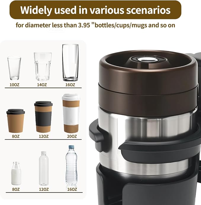 360° Rotating Cup Holder Under Desk Anti Spill Space Saving for Home Office Camping for Mugs, Glass, Heavy Drink