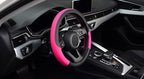 Steering Wheel Cover, Universal Fit 15 Inch Microfiber Leather Car Wheel Protector, Anti-Slip, Pink