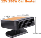 12V Car Heater for Vehicle 2-in-1 Portable Car Heater with 360°Rotation Defroster Windshield Heater That Plugs Into Cigarette Lighter for Vehicle SUV Trucks & RVs