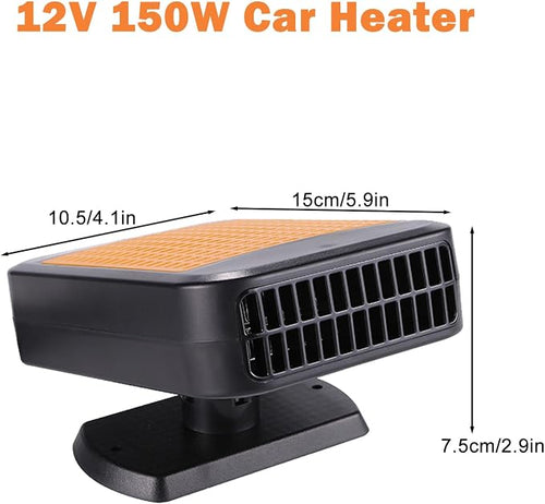 12V Car Heater for Vehicle 2-in-1 Portable Car Heater with 360°Rotation Defroster Windshield Heater That Plugs Into Cigarette Lighter for Vehicle SUV Trucks & RVs