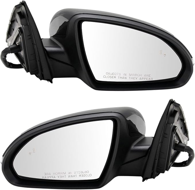 Driver & Passenger Side Mirror Set Power Heated Memory Paint to Match Blind Spot Indicator Fits 2016-2020 Kia Optima KI1320205 KI1321205