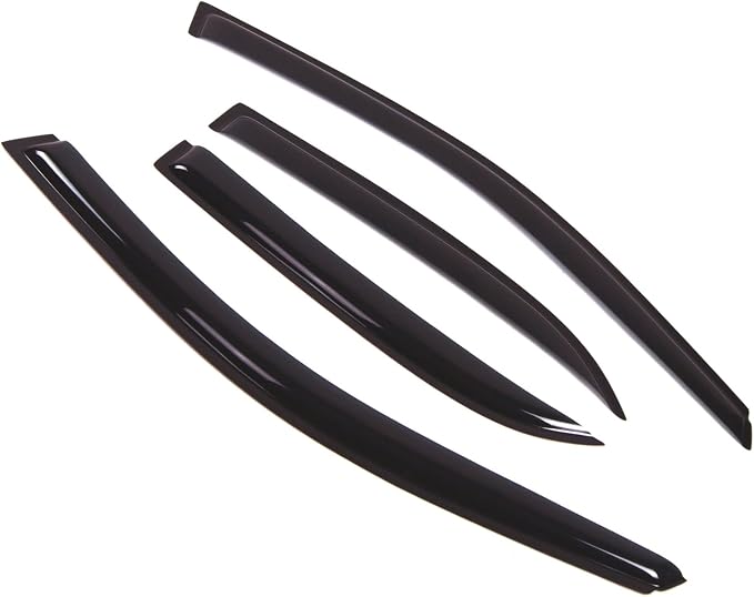 WD2-323 Dark Smoke 4 Pcs Set Window Visor (Outside Mount) Deflector Rain Guard Compatible with 2001-2006 Mitsubishi Lancer