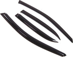 WD2-323 Dark Smoke 4 Pcs Set Window Visor (Outside Mount) Deflector Rain Guard Compatible with 2001-2006 Mitsubishi Lancer