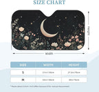 Windshield Sun Shade Moon Flower Field Rustic Car Front Window Sunshade Cover for Truck SUV Blocks UV Rays Automotive Visor Interior Protector 55 x 30 inch