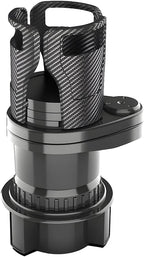 Car Cup Holder Expander, 2 in 1 Multifunctional 360° Rotating Water Bottles Holder Extender Adapter with Adjustable Base, Automotive Insert Drink Cup Adapter, Universal for Vehicles (Black)