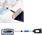 Snow Brush and Detachable Ice Scraper,Car Snow Scrapers Aluminium Alloy Ergonomic Handle Efficient Snow Removal Snow Broom Ice Scraper for Car Windshield (Blue)
