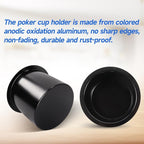 GSE Games & Sports Expert Jumbo Aluminum Cup Holder, Drop-in Cup Holder for Casino Poker Tables, Work Desks, Boats, RVs, Cars & Trucks (Black, 20-Pack)