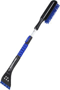 2 Pack 42" Multi-Purpose Ice Scraper and Extendable Snow Brush for Cars with Foam Grip and 360-Degree Pivoting Brush Head, SJEG-SB42SHX2