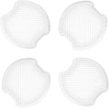 4Pcs Semi-Transparent Carbon Fiber Like Car Door Handle Cup Protective Sticker Auto Door Paint Guard(L)