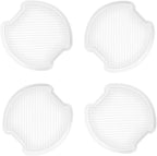 4Pcs Semi-Transparent Carbon Fiber Like Car Door Handle Cup Protective Sticker Auto Door Paint Guard(L)