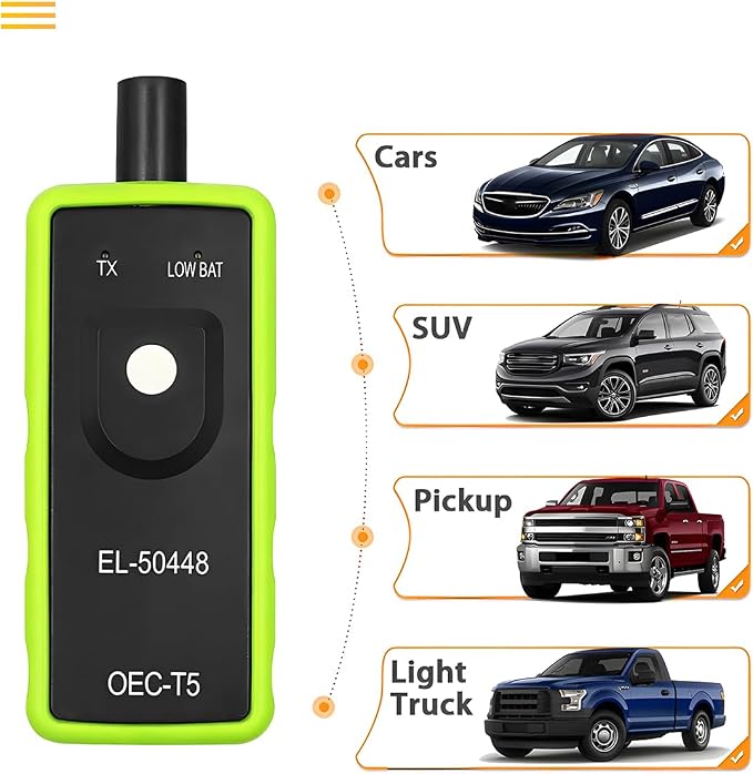 TPMS Relearn Tool for GM Vehicles, EL-50448 Tire Pressure Monitor Sensor Activation Reset Tool OEC-T5, System Programming Training for Most Series Cars (Green)