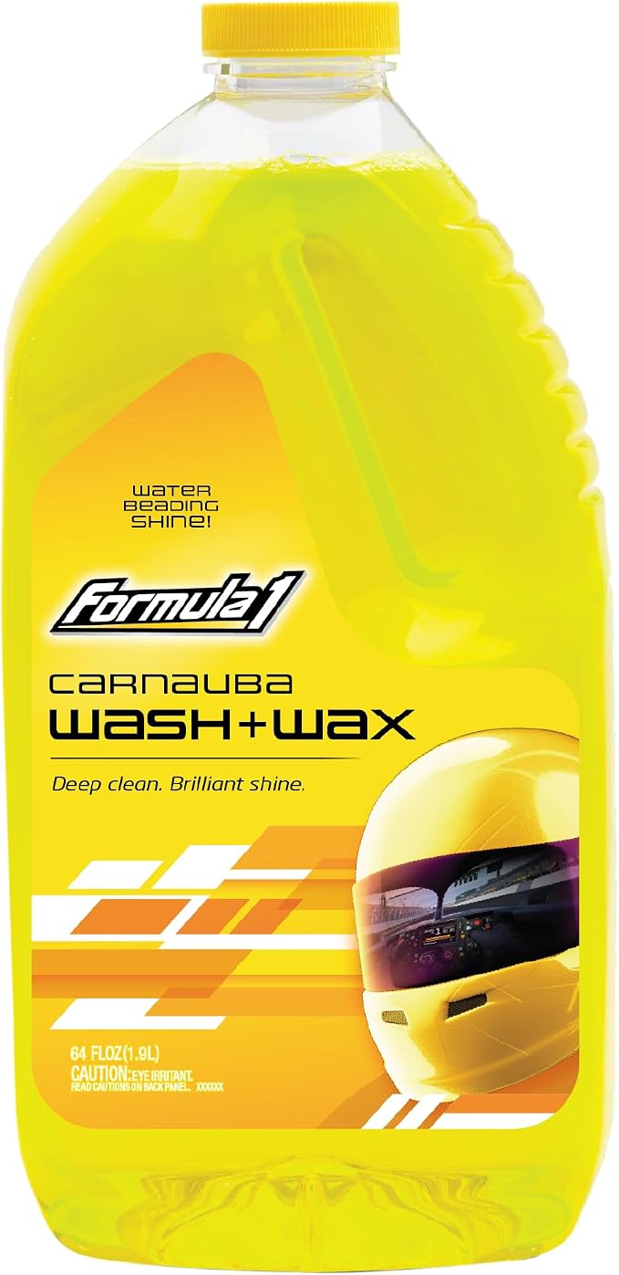 Car Wash and Carnauba Wax, 2-in-1 Car Cleaning Soap for Auto Detailing, Removes Tough Dirt and Leaves a Brilliant Shine (64 oz)