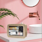 Clear Makeup Bag, Gold Travel Makeup Pouch Toiletry Bag for Women Waterproof Small Cosmetic Bag Case Small Make Up Bag with Zipper Car Organizer Car Essentials for Women Men