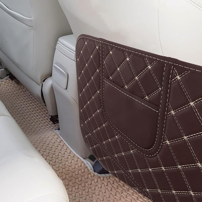 Car Seat Kick Protector Pad 17.32X13.77 Inch Back Mat with Storage Pocket Anti-Kick Backseat Protector for Kids Auto Interior