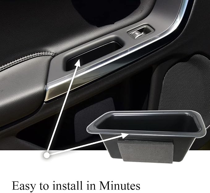 Front Row Door Side Storage Box Compatible with Volvo S60 2009-2017 2018 V60 2009-2017 2018 Armrest Phone Container Door Organizer Handle Pocket ABS Tray Insert Glove Pallet