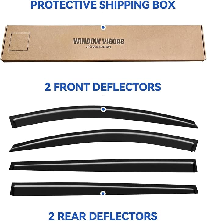 Window Visors Rain Guards for 2021 2022 2023 2024 2025 2026 Toyota Sienna, Out-Channel Window Vent Wind Deflectors Visors Shades for 21 22 23 24 25 26 Sienna