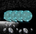 4pcs Bling Car Cup Holder Coaster, 2.75 inch Anti-Slip Shockproof Universal Fashion Car Coasters Insert Bling Crystal Rhinestone Automotive Interior Accessories for Women (Aquamrine)