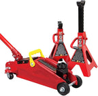 Torin Low Profile Floor Jack: Hydraulic Trolley Floor Jack Combo with 2 Jack Stands, 2 Ton (4000 lb.) Capacity
