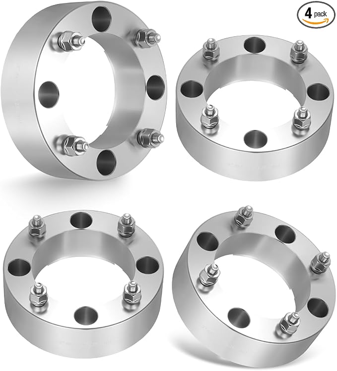 4x137 Wheel Spacers Compatible with EZGO EZ GO Golf Cart Club Car ATV, 2 inch Lug Centric Wheel Spacer 4 pcs 4x137 mm with 110 Hub Bore M10x1.25 Stud, Not Hubcentric Silver