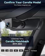 4K UHD STARVIS 2 OEM-Style Dash Cam for Toyota Corolla(2020-2022), Hidden Front Camera with Loop Recording, Gravity Sensor, WiFi & App, Plug & Play, 64GB (Grey)