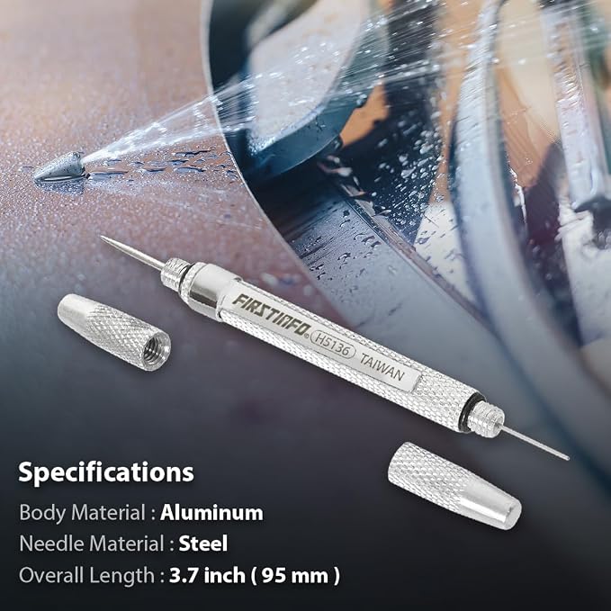 FIRSTINFO Windshield Washer Nozzle Cleaning Needle Tool | Corrosion Blockage Removal | Two needle sizes | Pocket-size body | Made in Taiwan