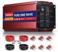 4000W Pure Sine Wave Power Inverter 12V DC to 110V 120V AC for Vehicles | Inverter for Car with 4 AC Outlets and LCD Display, 8000W Peak, Car Converter for Solar, RV, Truck, Home, Off-Grid, Camping