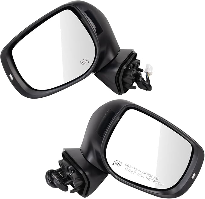 Driver and Passenger Side Mirror Set Power Heated Turn Signal Blind Spot Indicator Smooth Black Compatible with 2019-2020 Subaru Forester SU1320170 SU1321170