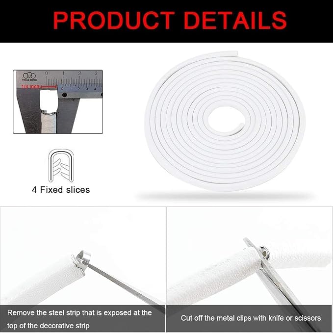 32.8ft(10m) Car Door Edge Guards White – Fits Most Vehicles, No Glue, U-Shaped, Built-in Metal Clips, Scratch and Chip Resistant – Reduces Dings in Parking Lots | Stop parking lot dings, U-shaped rubber, fits sedans trucks SUV, weather-resista...