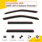 Rain Guards Compatible with 2009-2013 Forester Tape-On Side Window Visor Wind Deflector Vent Visors Car Accessories 4pcs