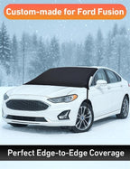Car Snow Cover Compatible for Ford Fusion | Windshield Cover for Ice and Snow with S-Hook Straps | Heavy-Duty 600D Oxford Winter Car Cover, Waterproof & Anti-Slip